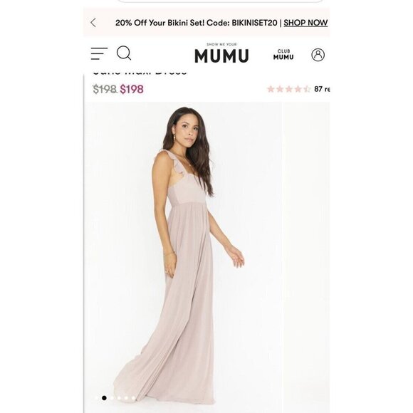 Show Me Your Mumu June Maxi Rustic Mauve Chiffon NWT XL Wedding Bridesmaid N - Picture 8 of 16